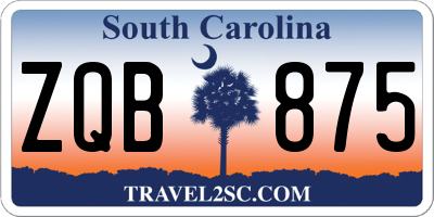 SC license plate ZQB875