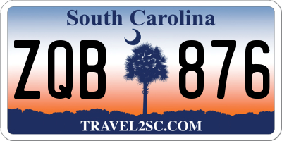 SC license plate ZQB876
