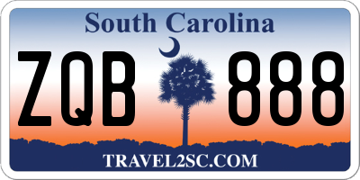 SC license plate ZQB888