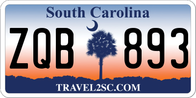 SC license plate ZQB893