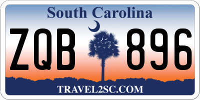 SC license plate ZQB896