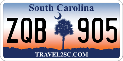 SC license plate ZQB905