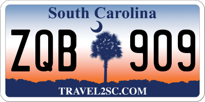 SC license plate ZQB909
