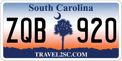 SC license plate ZQB920
