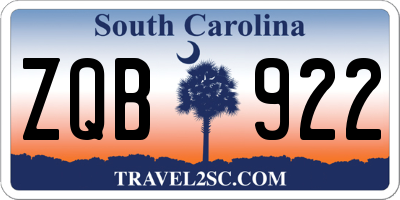 SC license plate ZQB922
