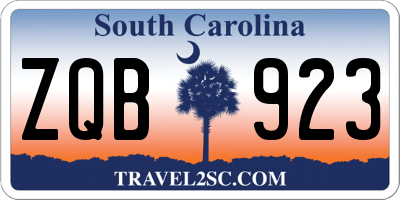 SC license plate ZQB923