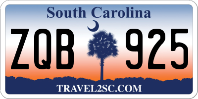 SC license plate ZQB925