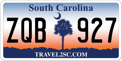 SC license plate ZQB927
