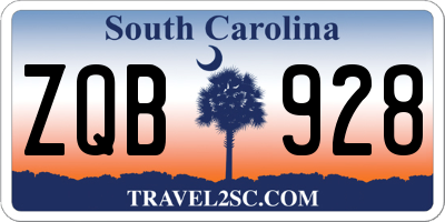 SC license plate ZQB928