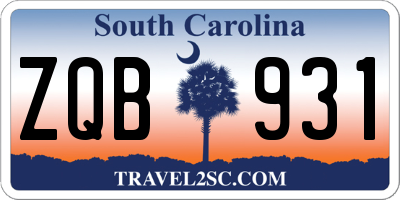 SC license plate ZQB931