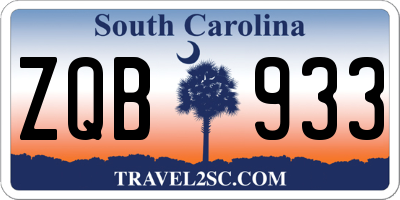 SC license plate ZQB933