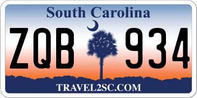 SC license plate ZQB934