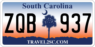 SC license plate ZQB937