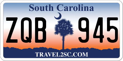 SC license plate ZQB945