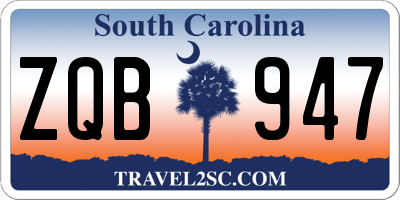 SC license plate ZQB947