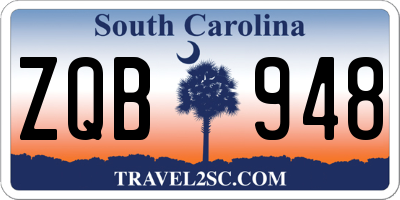 SC license plate ZQB948