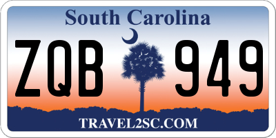 SC license plate ZQB949