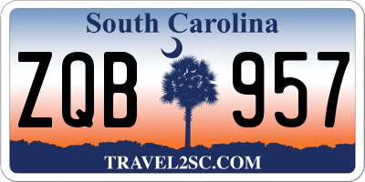 SC license plate ZQB957