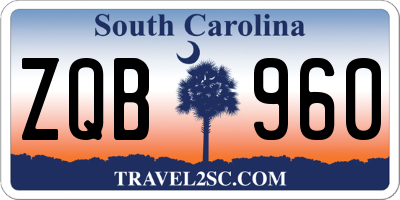 SC license plate ZQB960