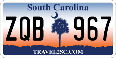 SC license plate ZQB967
