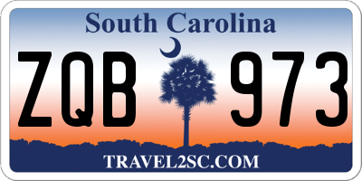 SC license plate ZQB973
