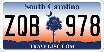 SC license plate ZQB978