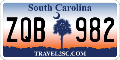 SC license plate ZQB982