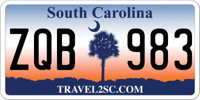 SC license plate ZQB983