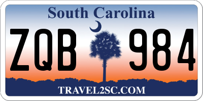 SC license plate ZQB984