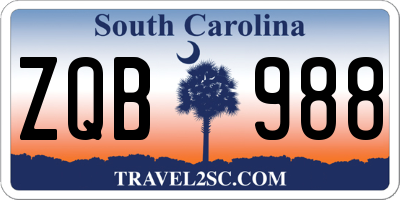 SC license plate ZQB988