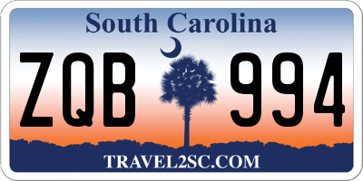 SC license plate ZQB994