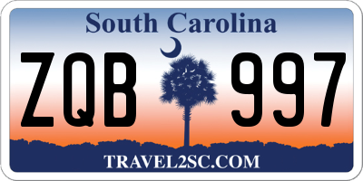 SC license plate ZQB997
