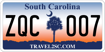SC license plate ZQC007