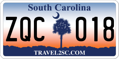SC license plate ZQC018
