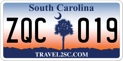 SC license plate ZQC019