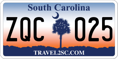 SC license plate ZQC025