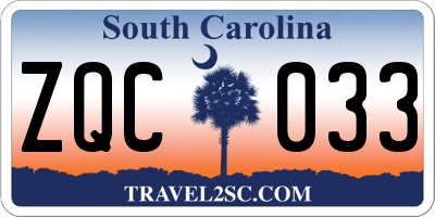 SC license plate ZQC033