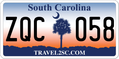 SC license plate ZQC058