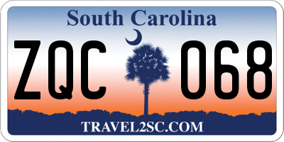 SC license plate ZQC068