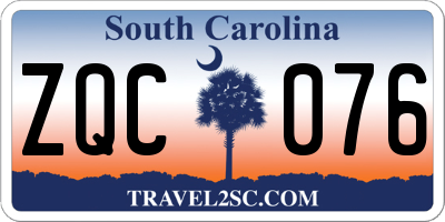 SC license plate ZQC076