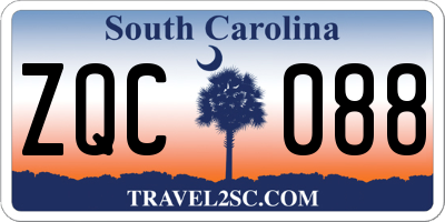 SC license plate ZQC088