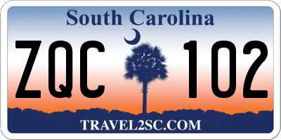 SC license plate ZQC102