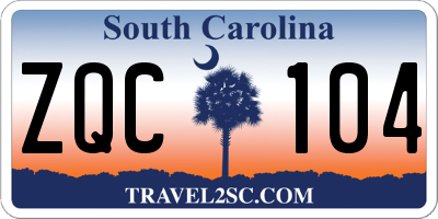 SC license plate ZQC104