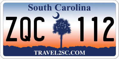 SC license plate ZQC112