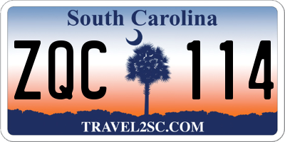 SC license plate ZQC114