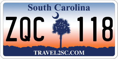 SC license plate ZQC118