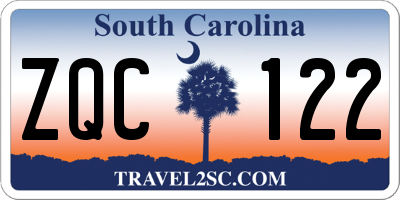 SC license plate ZQC122