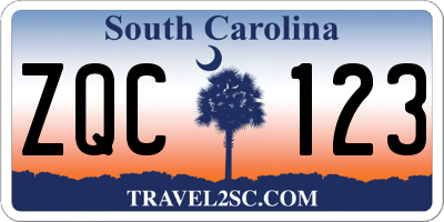 SC license plate ZQC123