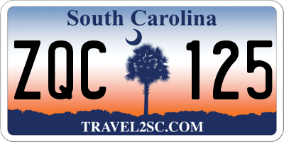 SC license plate ZQC125