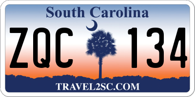 SC license plate ZQC134